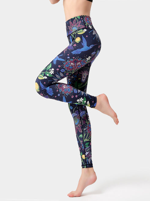 Printed High Waist Active Leggings - Odaingerous